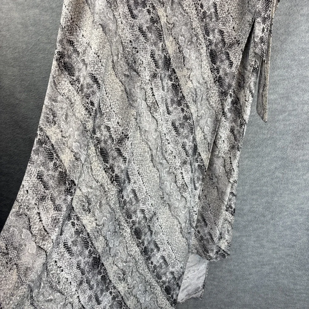 Y2K Vintage The Limited Maxi‎ Skirt 14 Snake Print Black White Wrap Silky Witchy